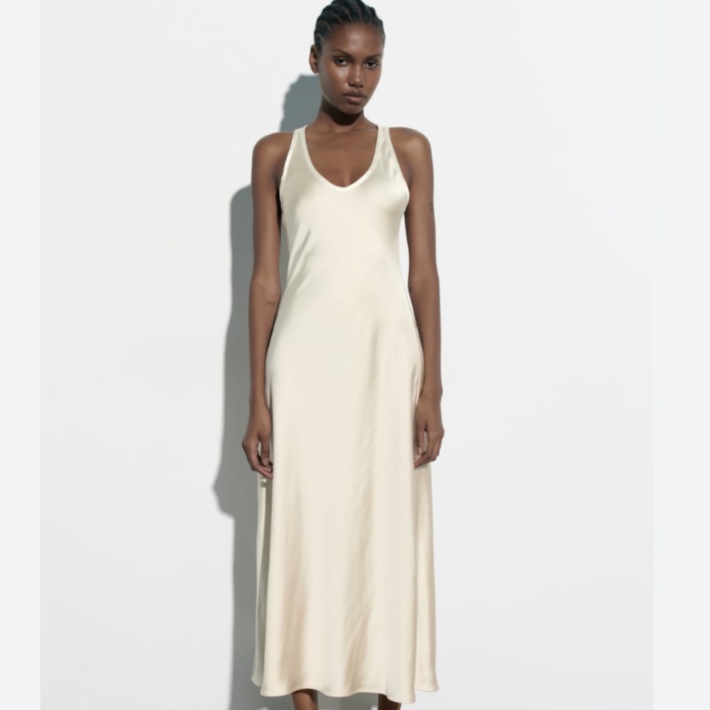 NWT Zara Satin Maxi Dress